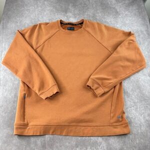 Janji Sweatshirt Mens Medium Orange Cruiser Knit Crew Neck Running Comfort Gym